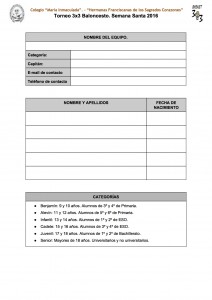 Ficha de inscripción 3x3