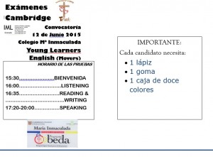 Horario de las pruebas 12 Junio