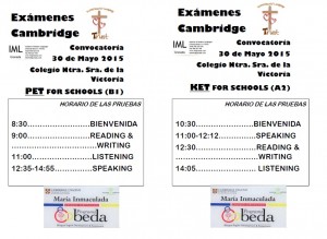 Horario de las pruebas 30 Mayo